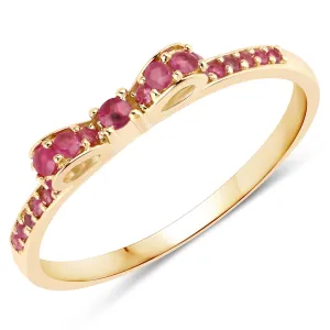 0.32 Carat Genuine Ruby 14K Yellow Gold Ring