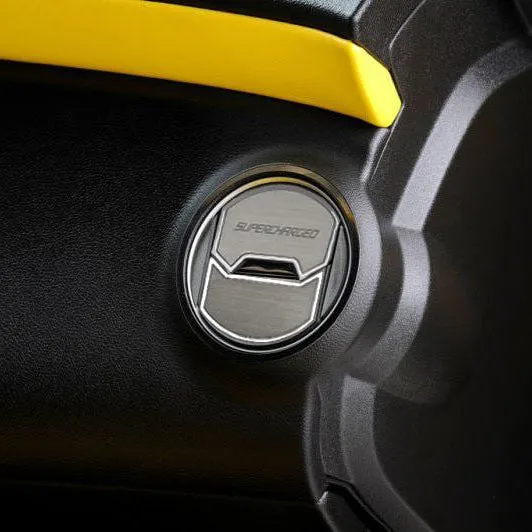 2010-2015 Camaro - Round A/C Vent Covers Etched SUPERCHARGED 8Pc | Brushed Stainless Steel