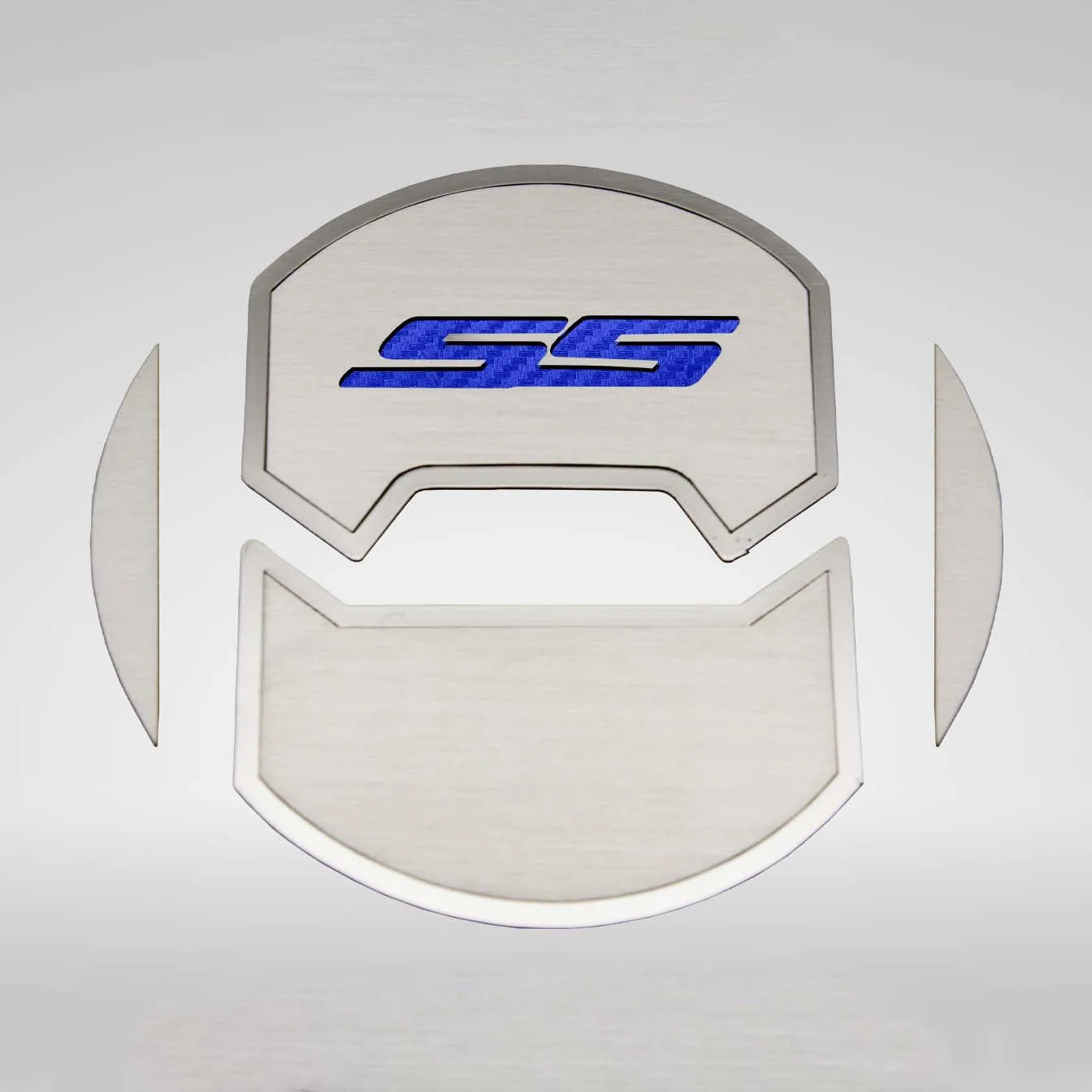 2010-2015 Camaro SS - Round A/C Vent Duct Covers Deluxe 'SS' 8Pc - Brushed Stainless, Choose Inlay Color