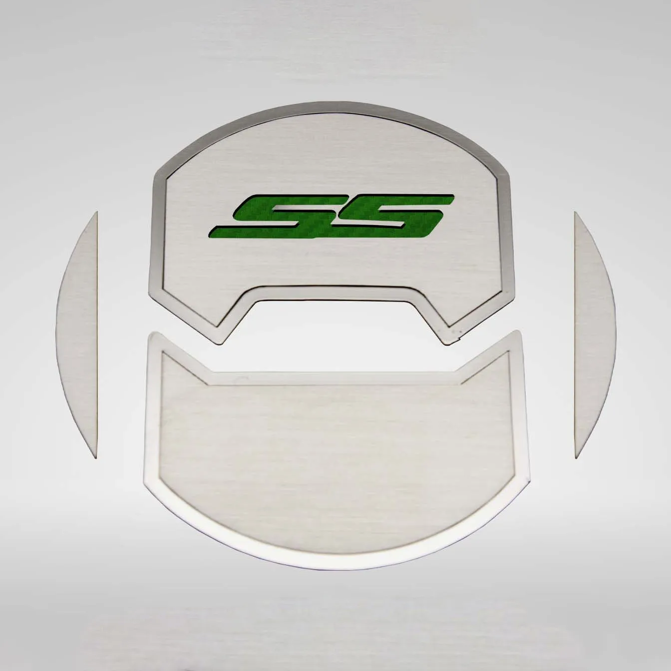 2010-2015 Camaro SS - Round A/C Vent Duct Covers Deluxe 'SS' 8Pc - Brushed Stainless, Choose Inlay Color
