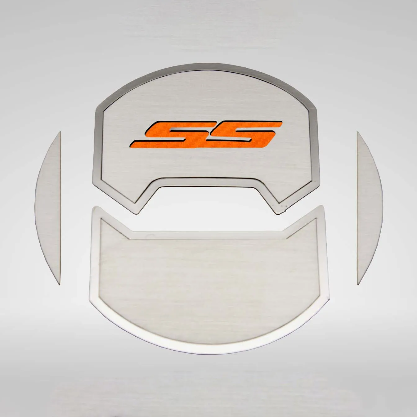 2010-2015 Camaro SS - Round A/C Vent Duct Covers Deluxe 'SS' 8Pc - Brushed Stainless, Choose Inlay Color