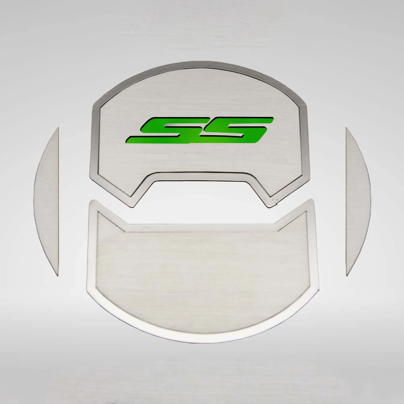 2010-2015 Camaro SS - Round A/C Vent Duct Covers Deluxe 'SS' 8Pc - Brushed Stainless, Choose Inlay Color