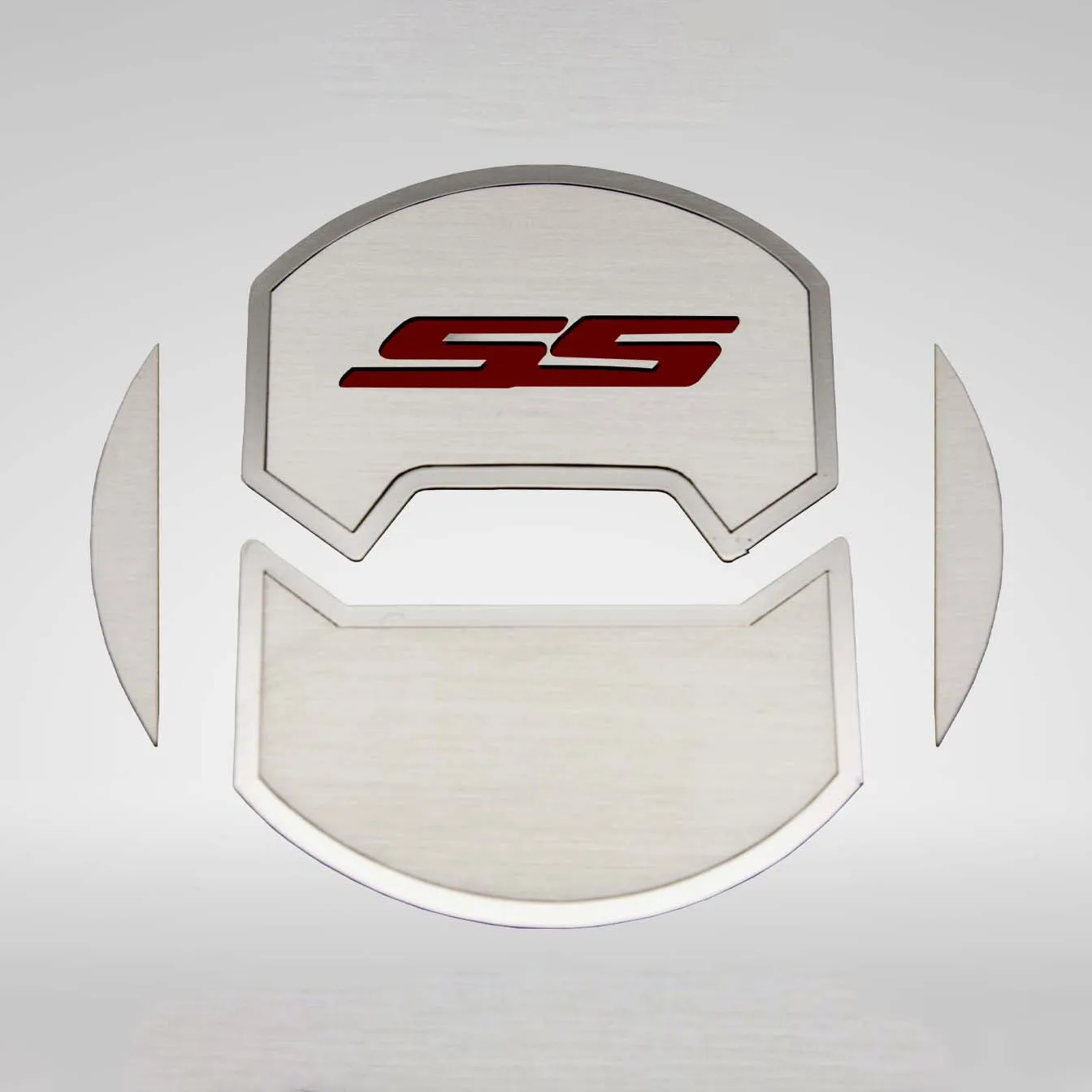 2010-2015 Camaro SS - Round A/C Vent Duct Covers Deluxe 'SS' 8Pc - Brushed Stainless, Choose Inlay Color