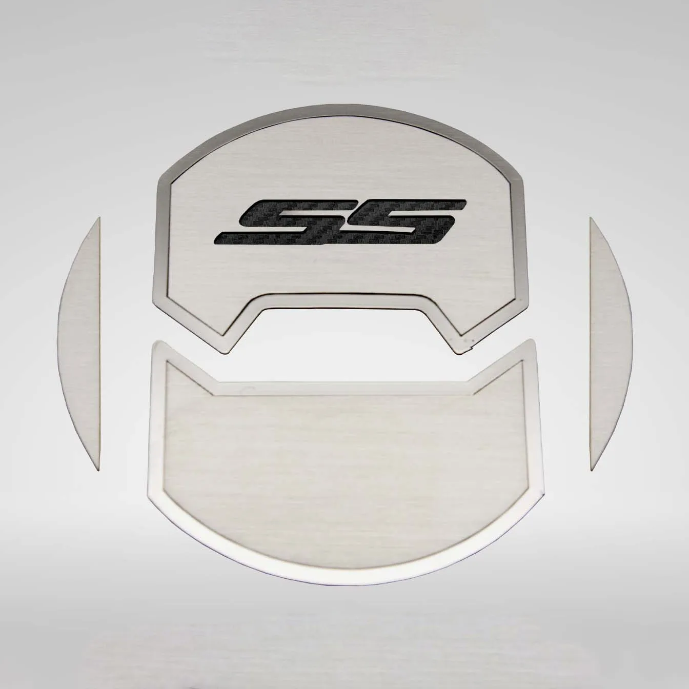 2010-2015 Camaro SS - Round A/C Vent Duct Covers Deluxe 'SS' 8Pc - Brushed Stainless, Choose Inlay Color