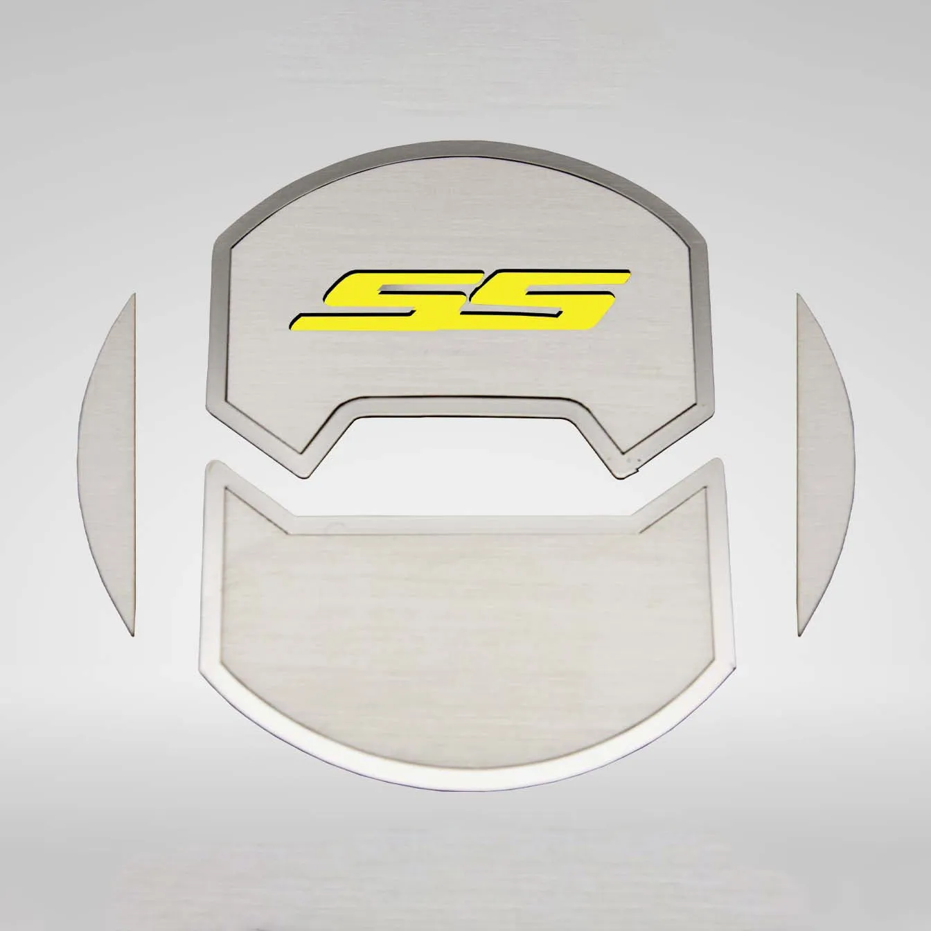 2010-2015 Camaro SS - Round A/C Vent Duct Covers Deluxe 'SS' 8Pc - Brushed Stainless, Choose Inlay Color