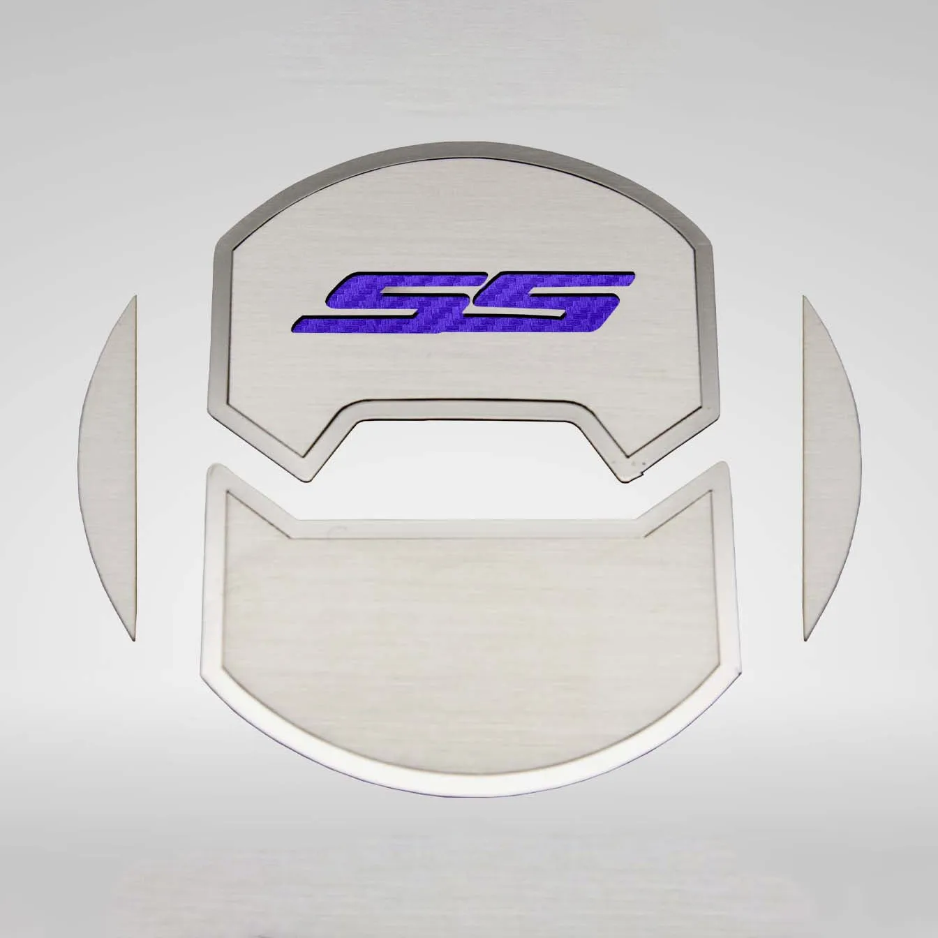 2010-2015 Camaro SS - Round A/C Vent Duct Covers Deluxe 'SS' 8Pc - Brushed Stainless, Choose Inlay Color
