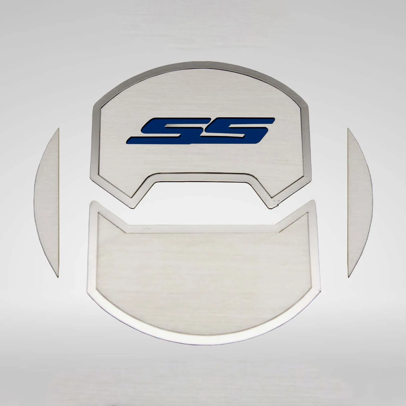 2010-2015 Camaro SS - Round A/C Vent Duct Covers Deluxe 'SS' 8Pc - Brushed Stainless, Choose Inlay Color