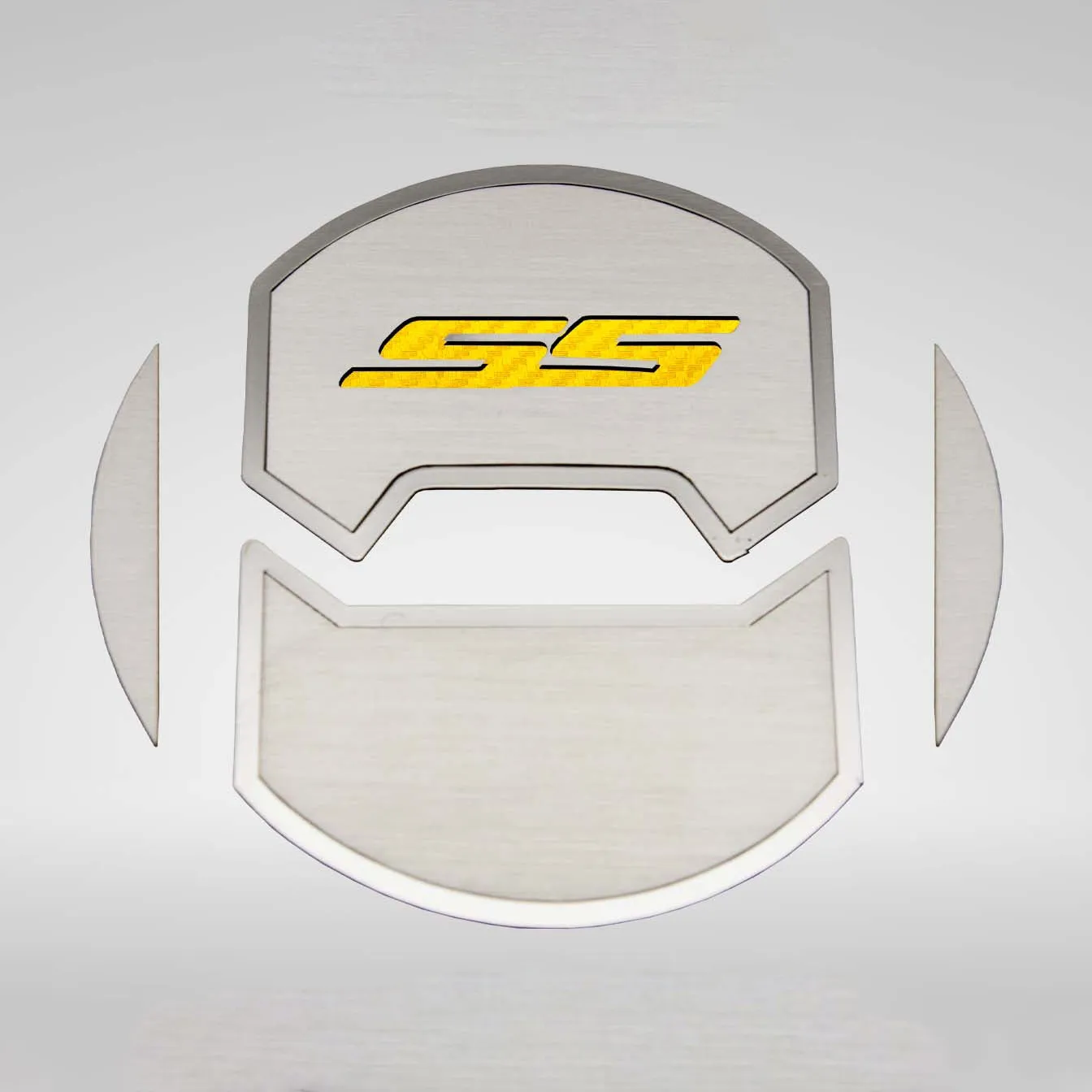 2010-2015 Camaro SS - Round A/C Vent Duct Covers Deluxe 'SS' 8Pc - Brushed Stainless, Choose Inlay Color