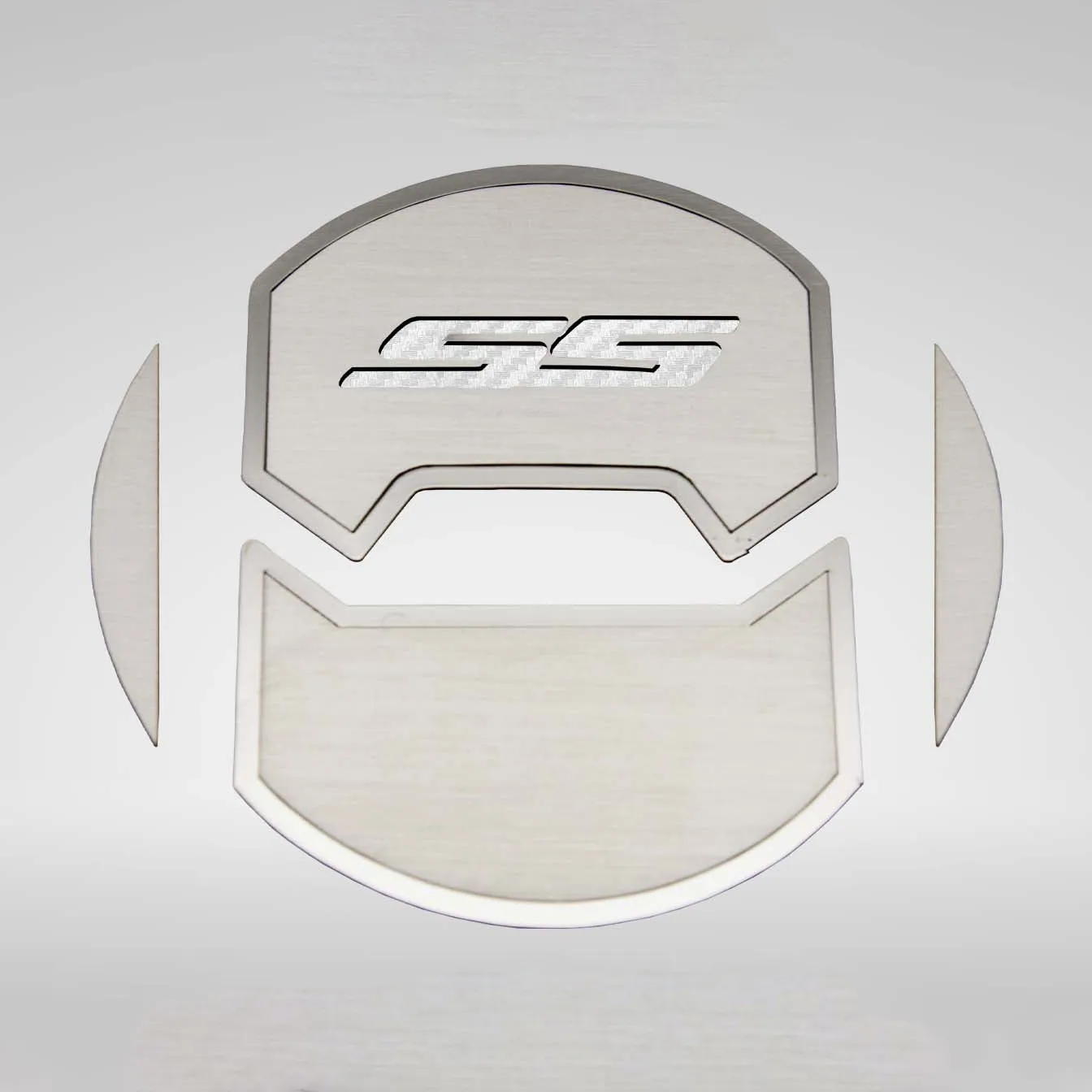 2010-2015 Camaro SS - Round A/C Vent Duct Covers Deluxe 'SS' 8Pc - Brushed Stainless, Choose Inlay Color