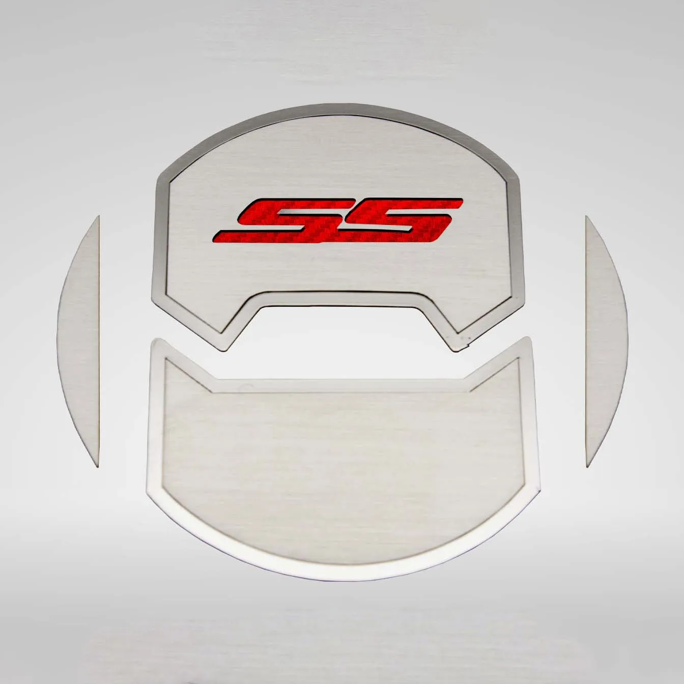 2010-2015 Camaro SS - Round A/C Vent Duct Covers Deluxe 'SS' 8Pc - Brushed Stainless, Choose Inlay Color