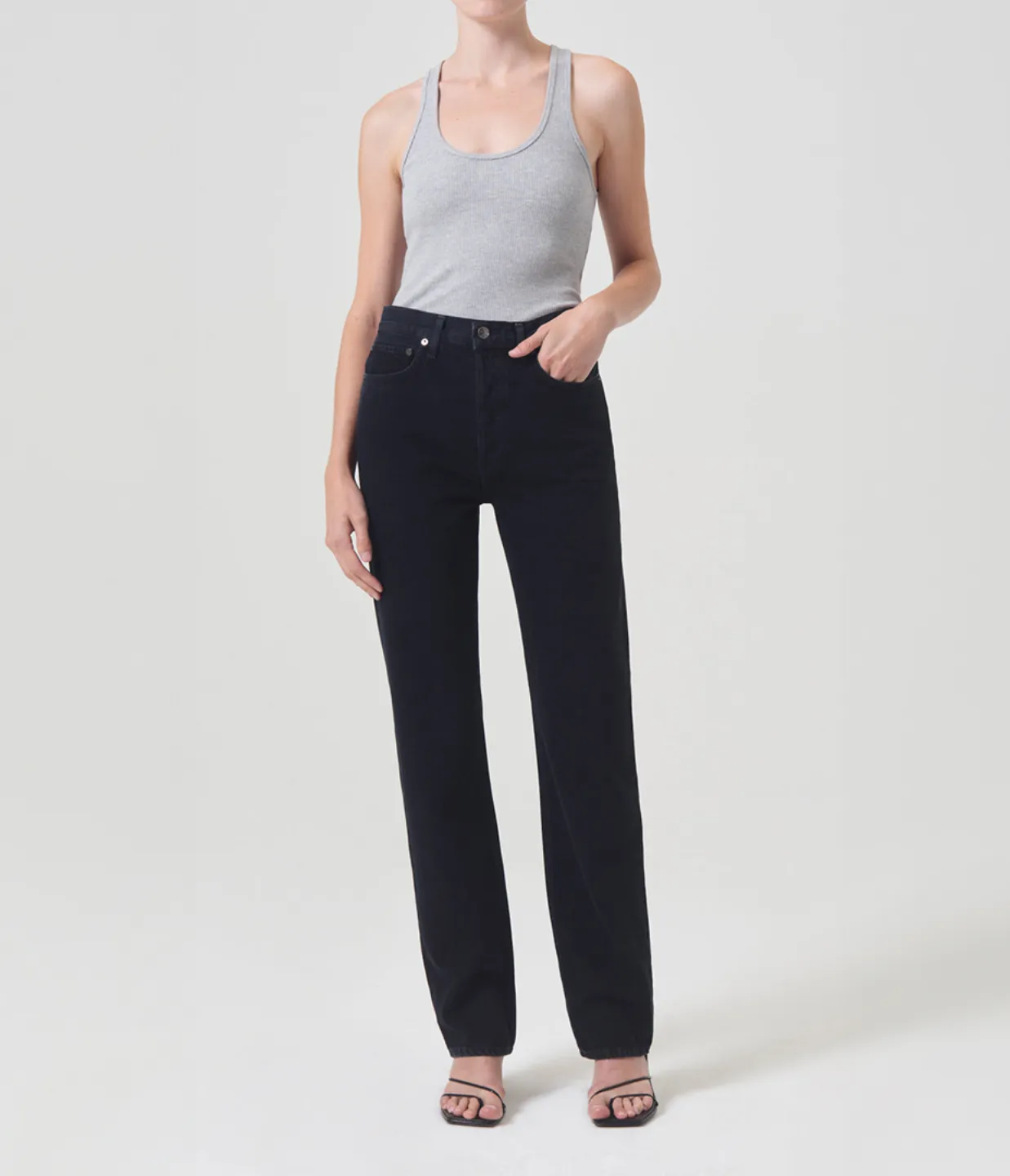 90's Pinch Waist Hight Rise Straight in Crushed