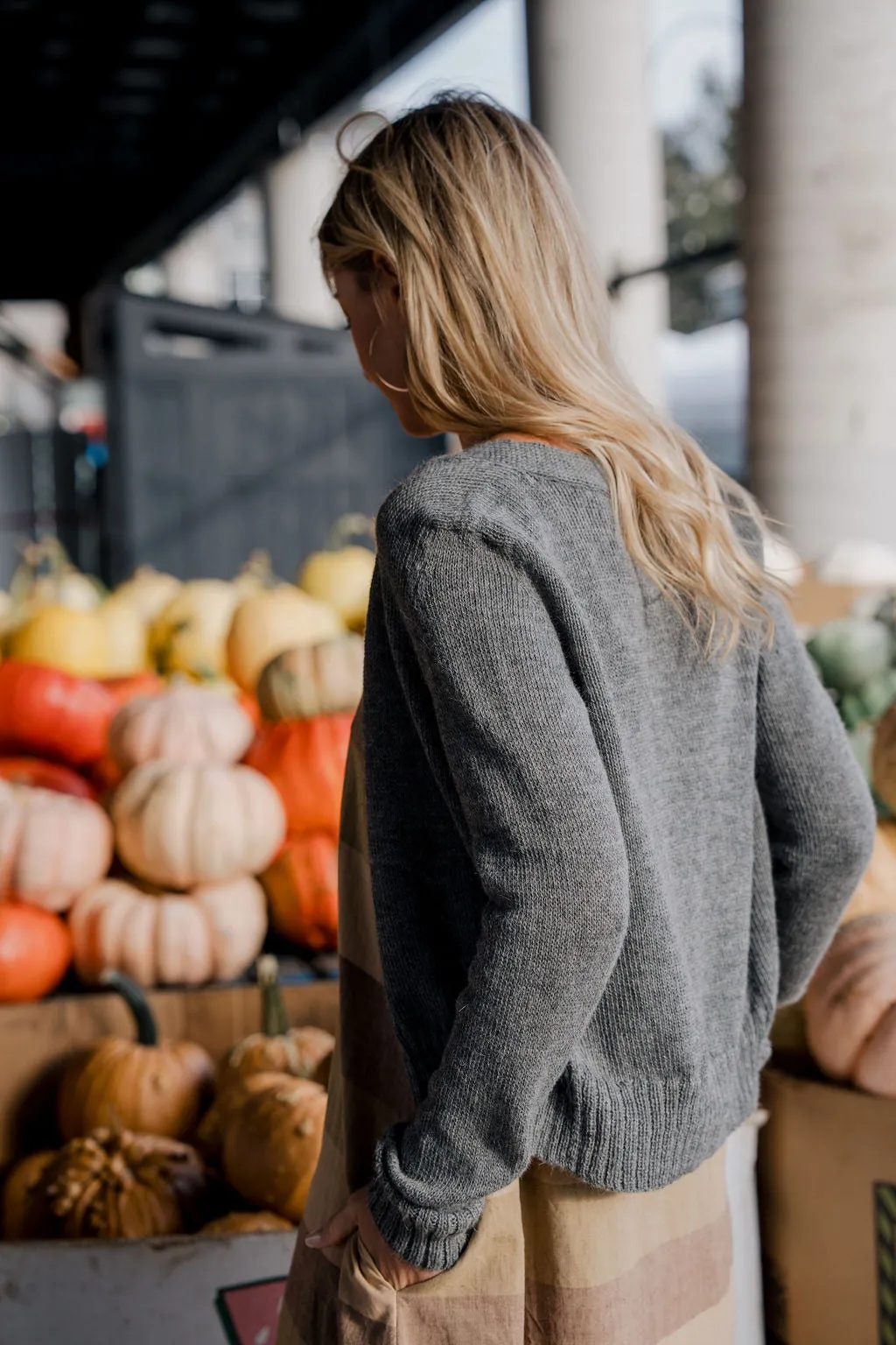 Alpaca Robbi Cardigan Sweater in Grey - Pre-Order 2/30