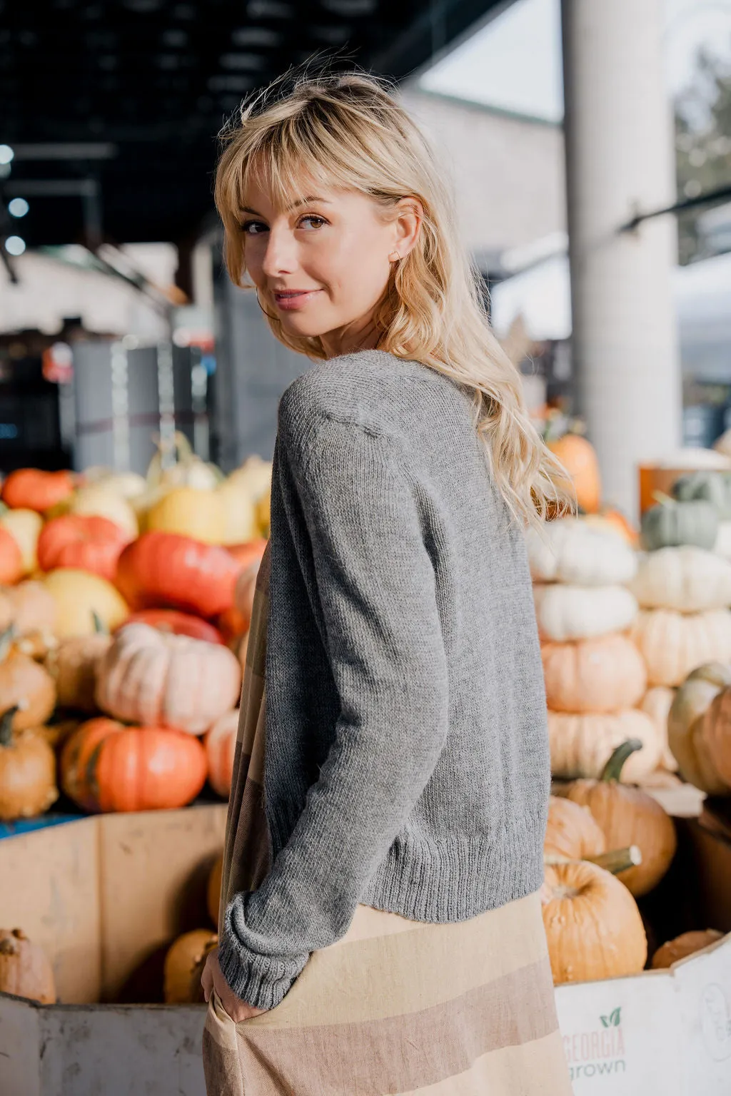 Alpaca Robbi Cardigan Sweater in Grey - Pre-Order 2/30