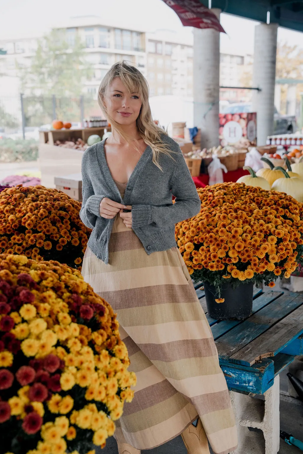 Alpaca Robbi Cardigan Sweater in Grey - Pre-Order 2/30