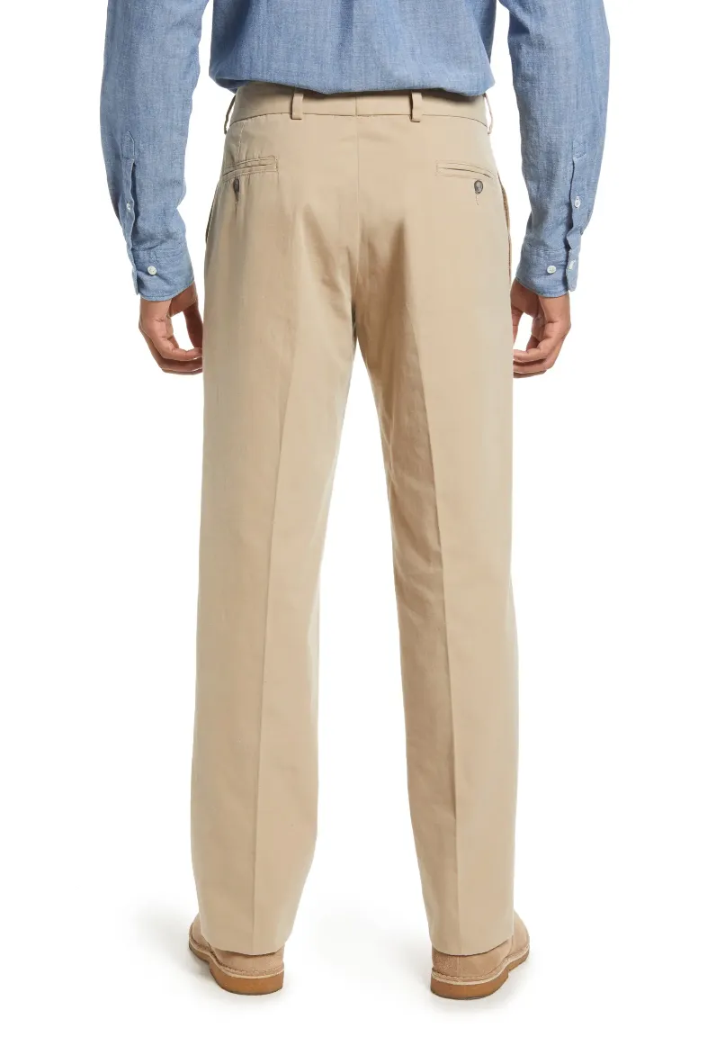 Charleston Khakis Washed Poplin, Flat Front, Trim Fit