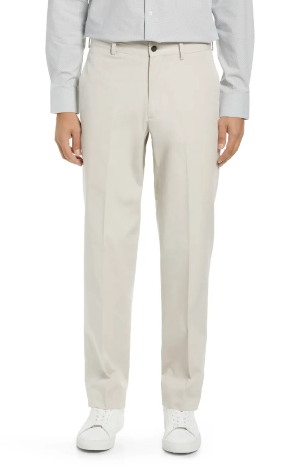 Charleston Khakis Washed Poplin, Flat Front, Trim Fit