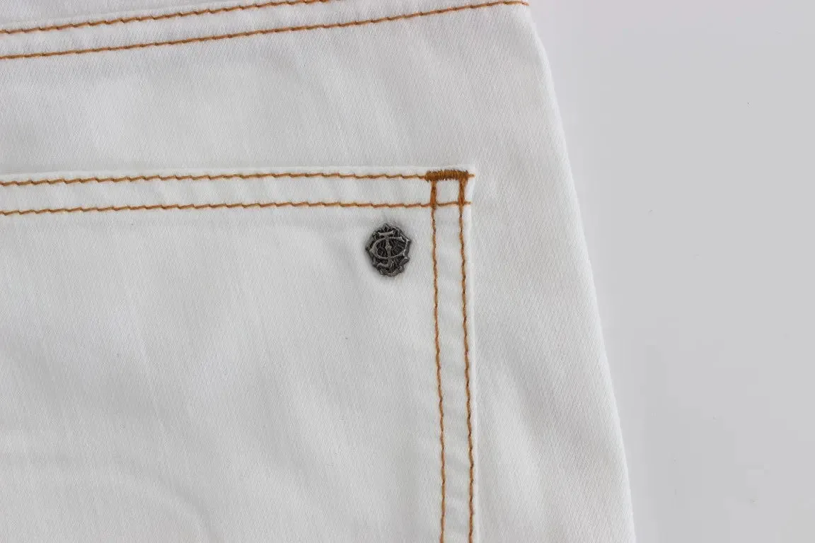 Chic White Slim Fit Denim