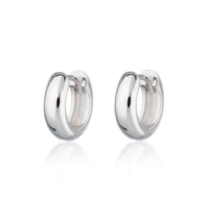 Chunky Huggie Hoop Earrings - Silver - SPS-272