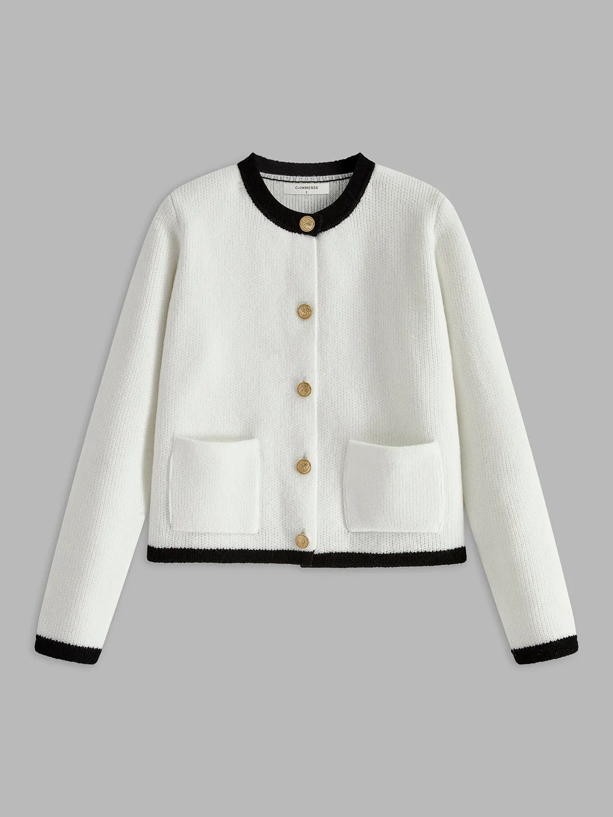 Contrast Trim Jersey Cardigan