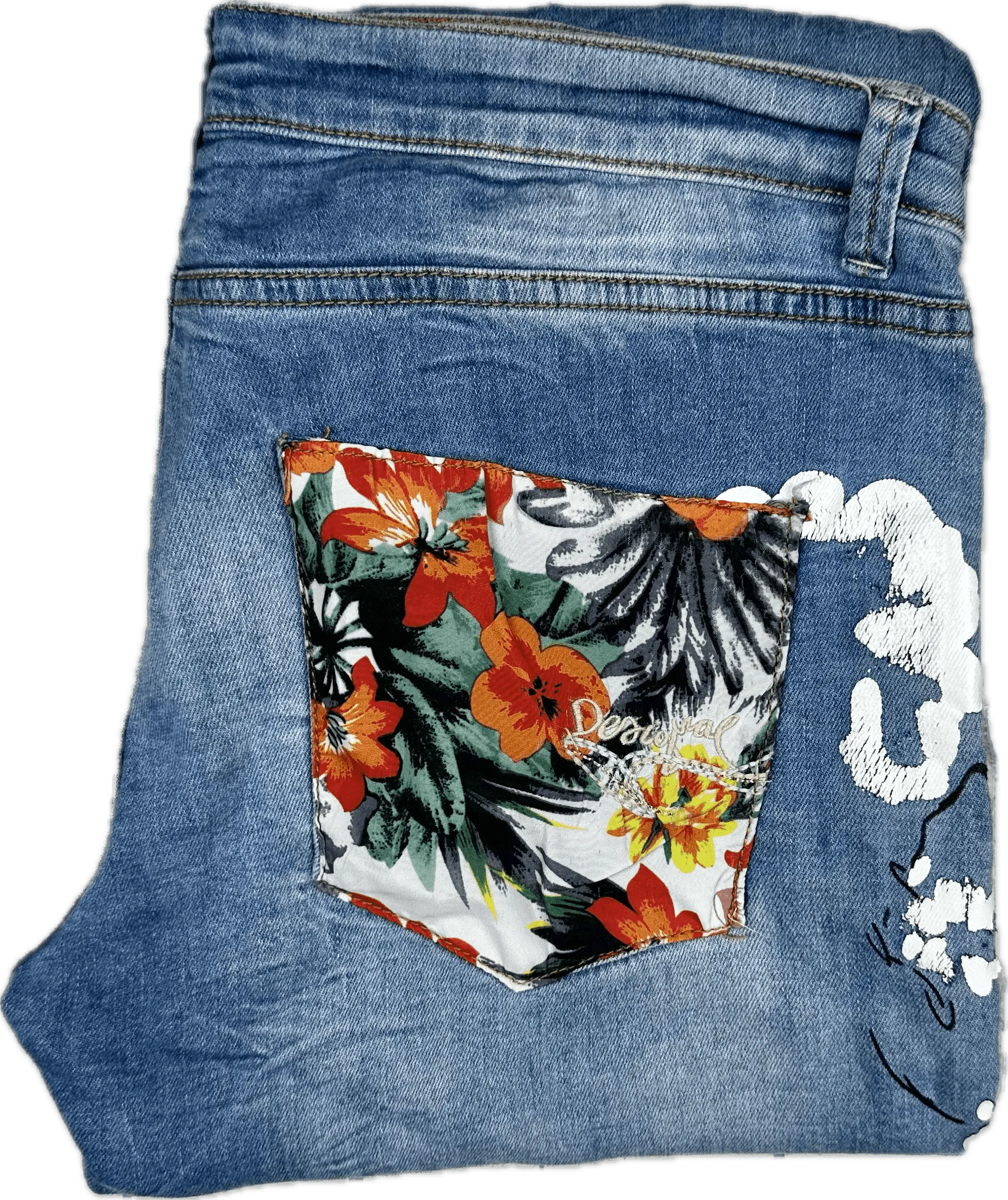 Desigual Ladies Boyfriend Fit Tapered Jeans -Size 30