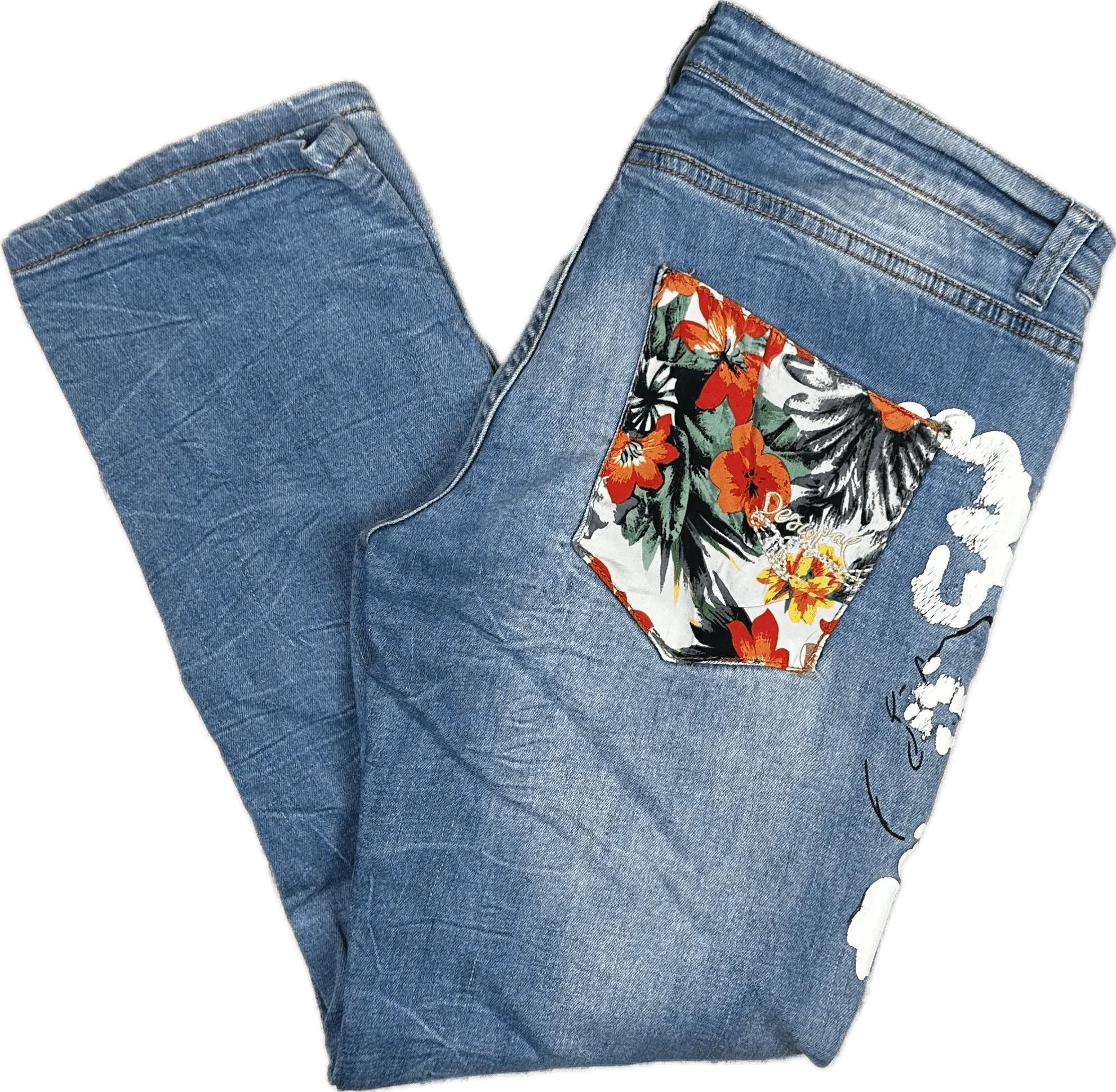 Desigual Ladies Boyfriend Fit Tapered Jeans -Size 30