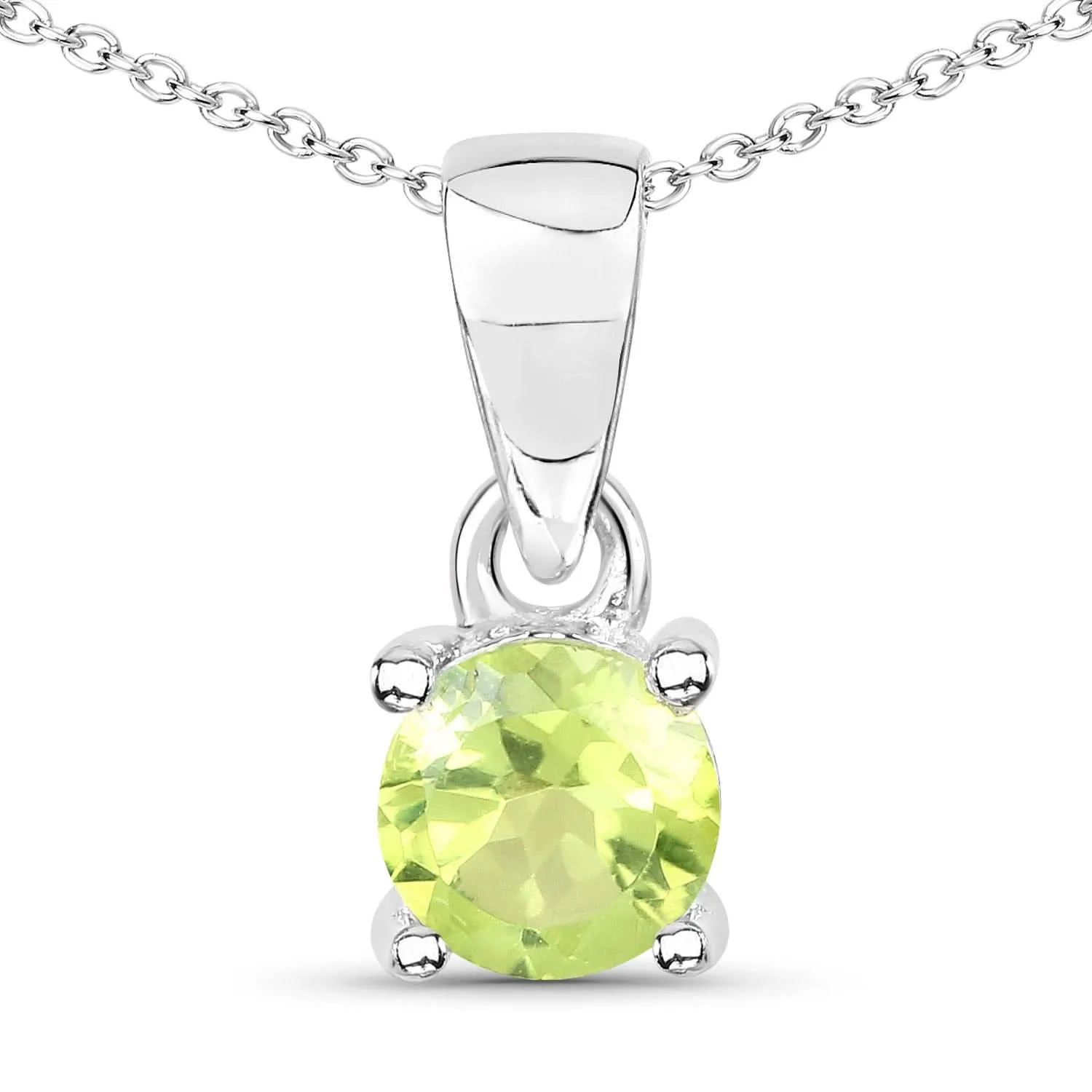 Genuine Peridot .925 Sterling Silver Pendant