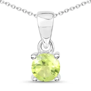 Genuine Peridot .925 Sterling Silver Pendant