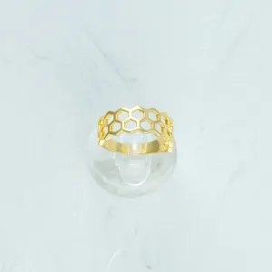 Honeycomb Gold Ring