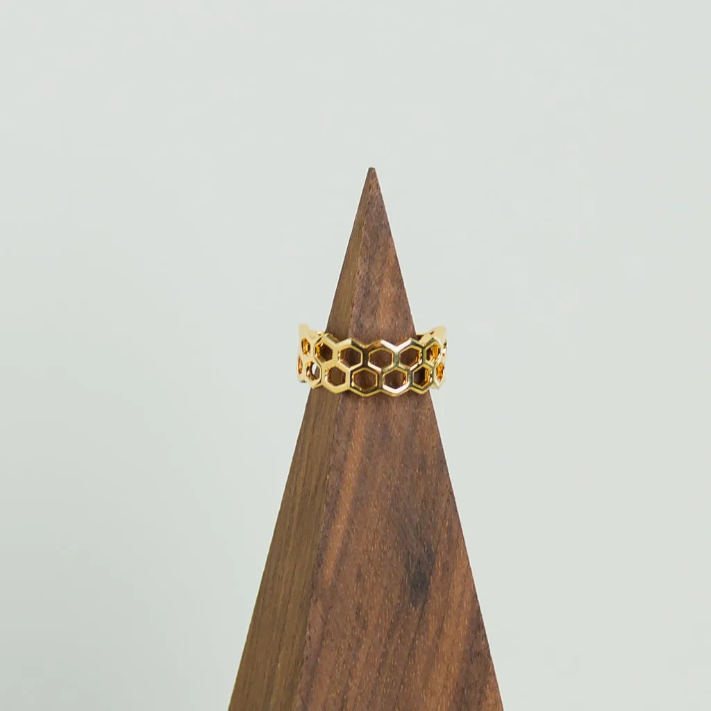 Honeycomb Gold Ring