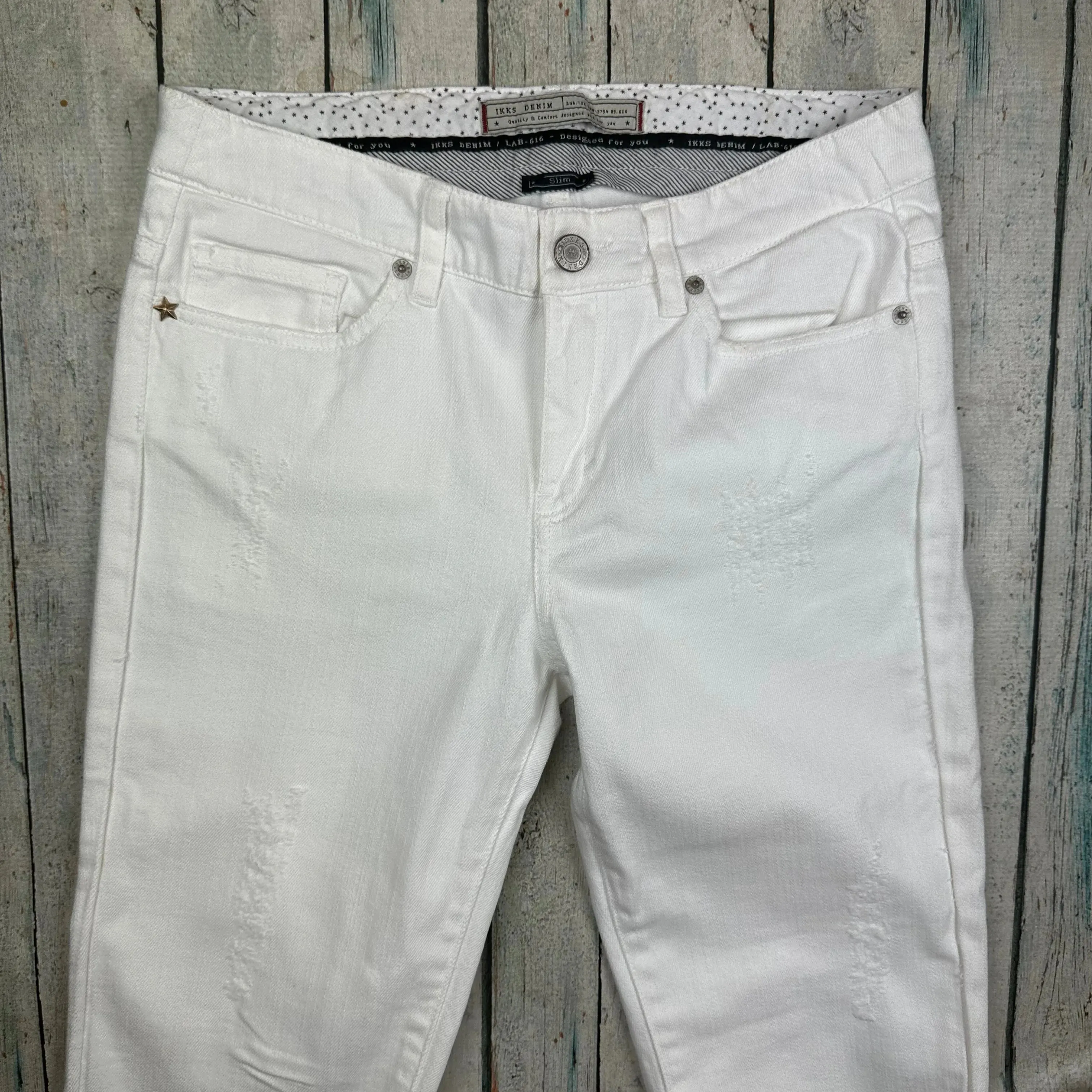 IKKS France Ladies White Slim Fit Jeans- Size 27