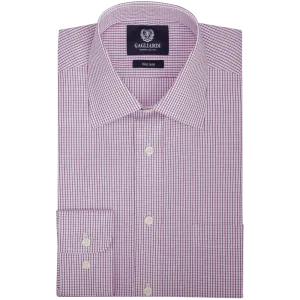 Lilac Checked Tailored Fit Classic Collar Shirt