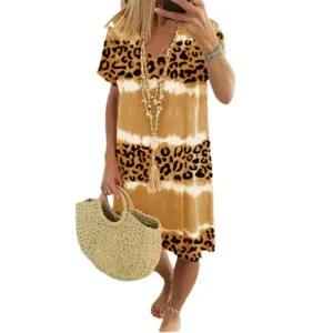 LunaVita | Dames zomerjurk met luipaardprint