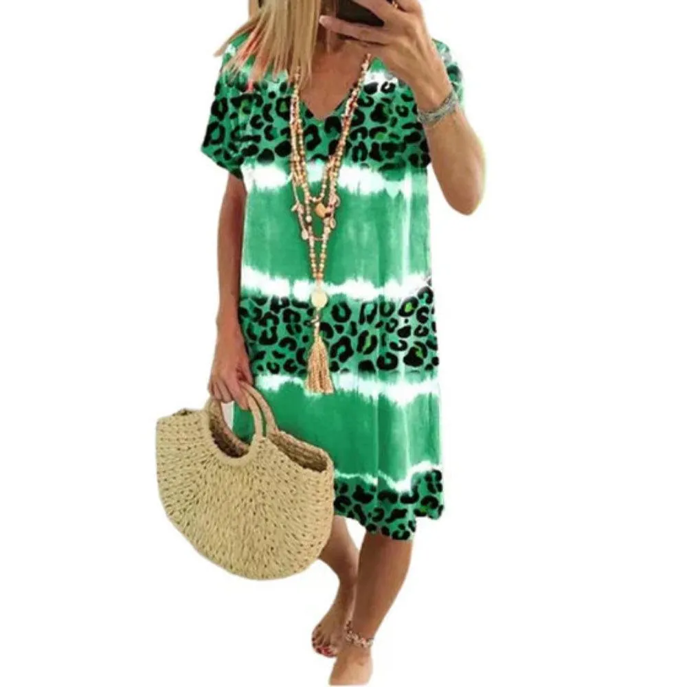 LunaVita | Dames zomerjurk met luipaardprint