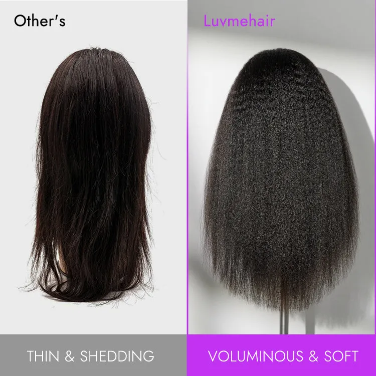 Luvme Too Easy Texture Wig Kinky Straight Flexi-Fit Drawstring Glueless Headband Wig (Get Free Trendy Headbands)