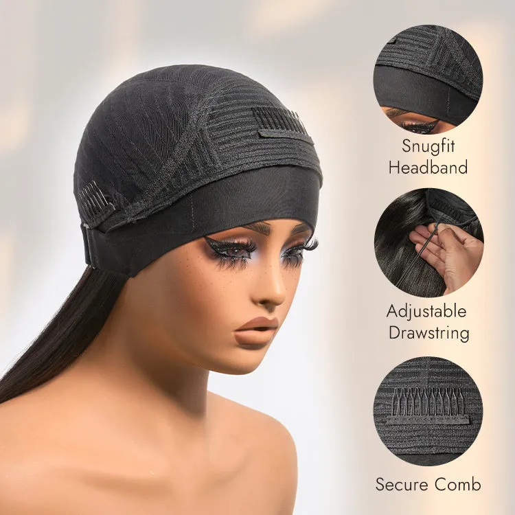Luvme Too Easy Texture Wig Kinky Straight Flexi-Fit Drawstring Glueless Headband Wig (Get Free Trendy Headbands)