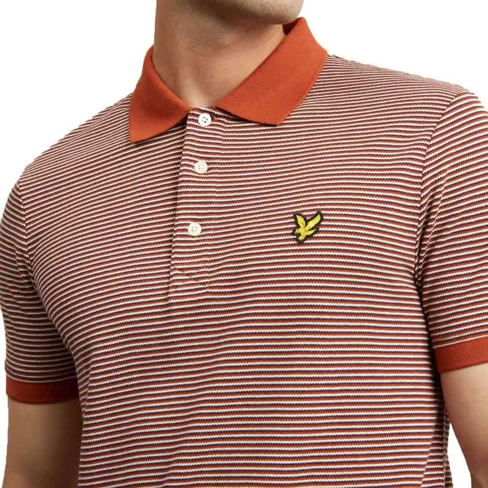 Lyle And Scott Feeder Stripe Polo Shirt - Brown Spice